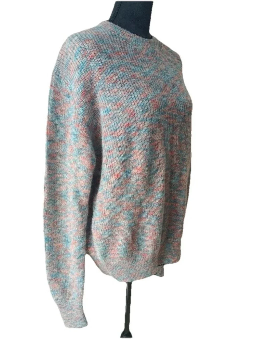 NWT Christopher Kane Womens Mohair Sweater XL Blue Knit Crew Neck Jumper Italy